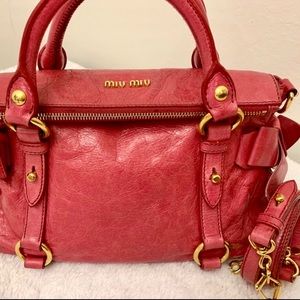 Miu Miu Vitello Lux Bow Satchel